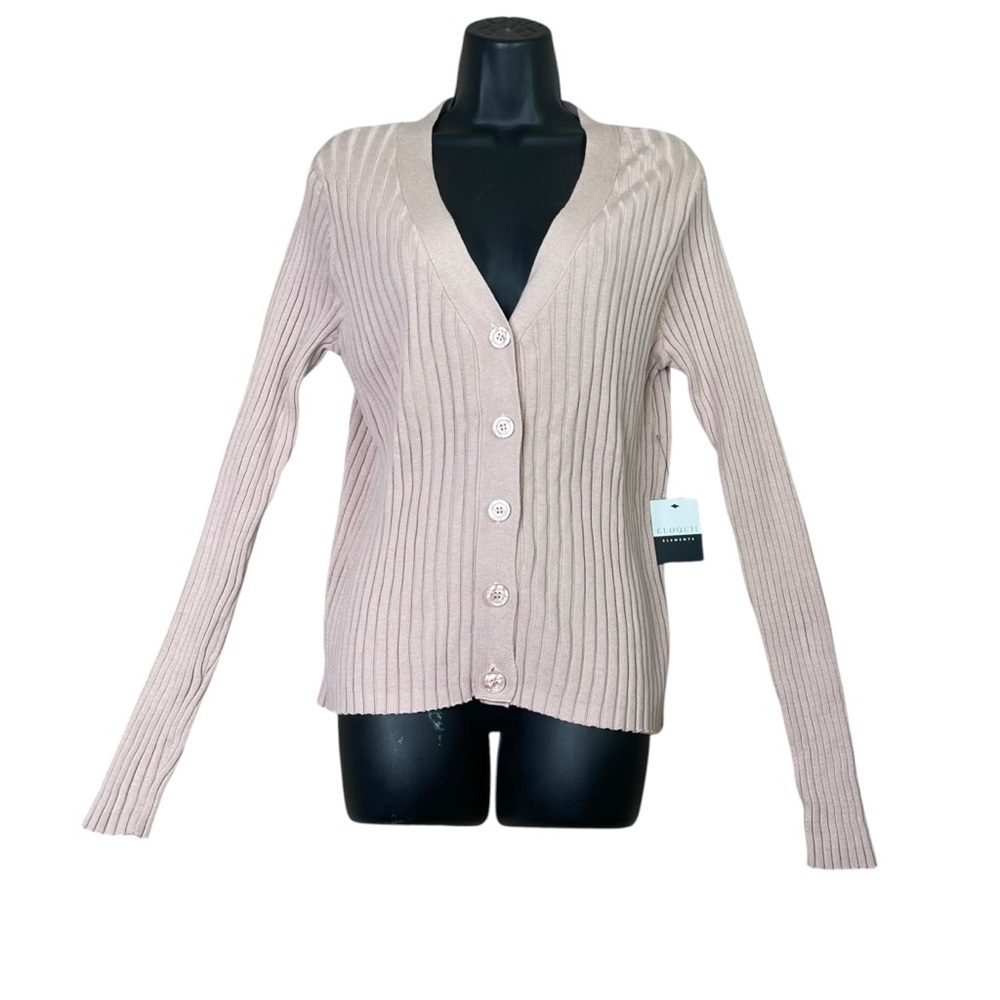 Eloquii Elements Women relaxed sweater Cardigan 18/20 Pink long sleeves NEW